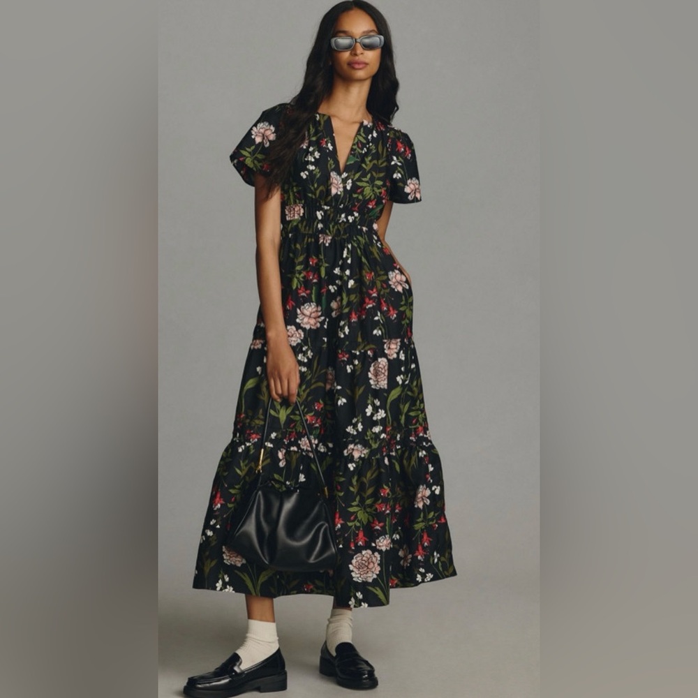 Floral Black Somerset Dress